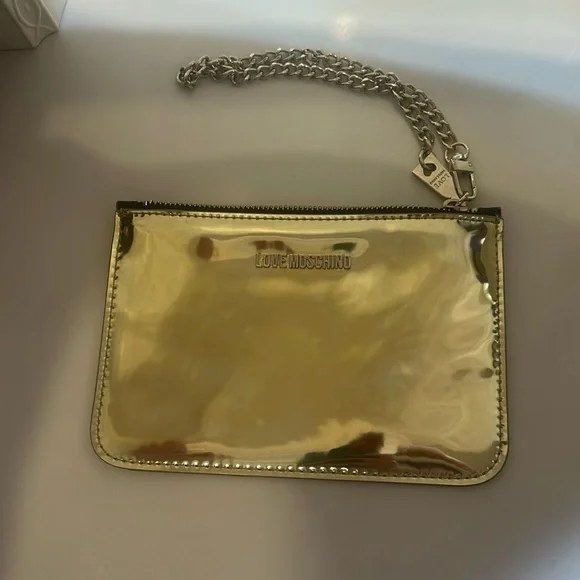 Love Moschino Gold Clutch Bag, GUC
